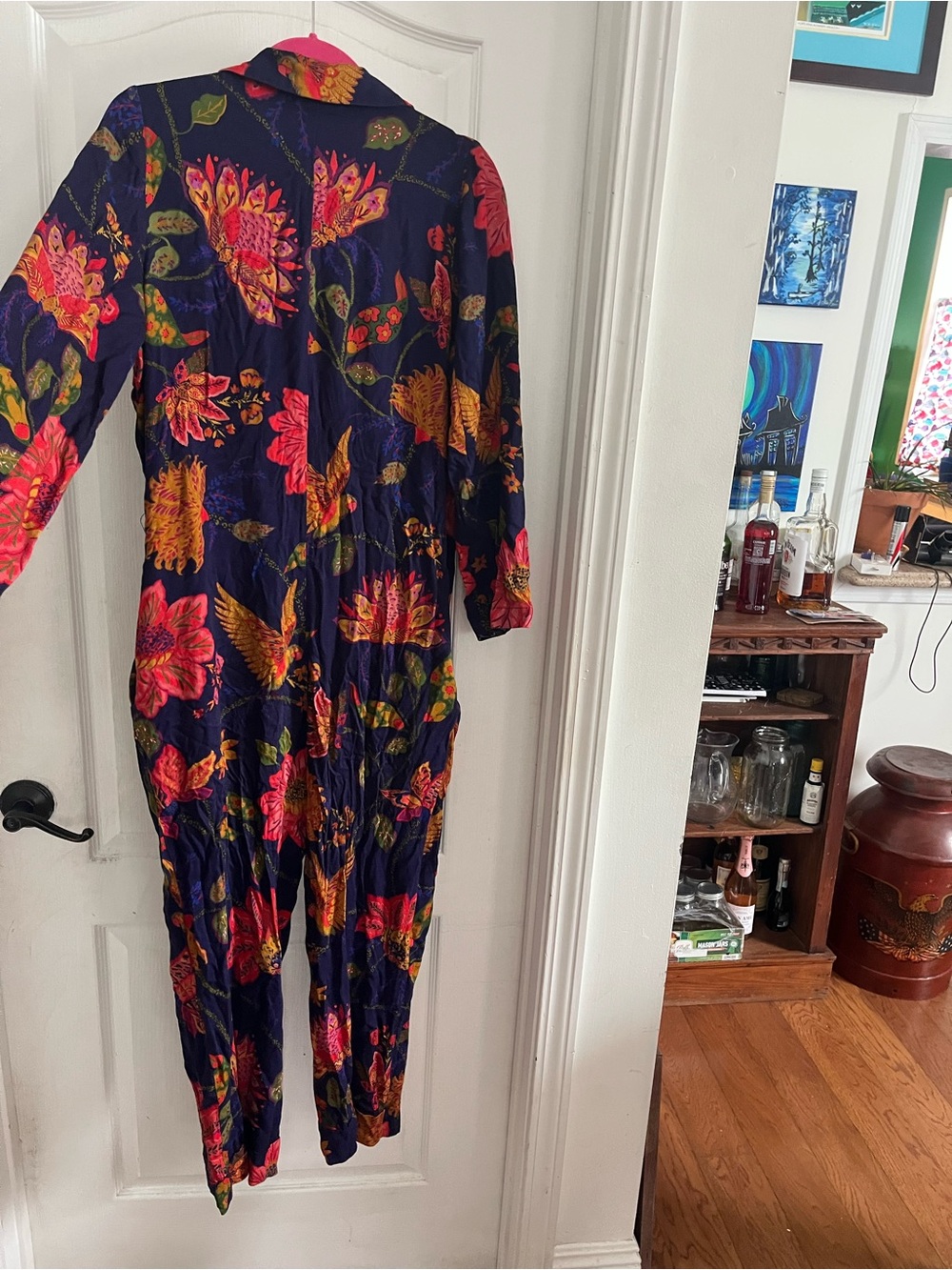 Long sleeved printed jumpsuit